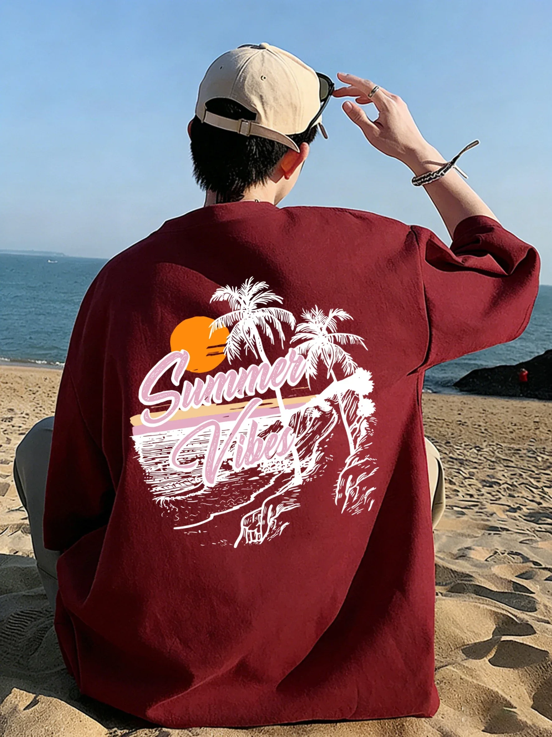 Summer Vibes Clothing Men - T-shirts Summer Vibes Coconut Trees Sunset