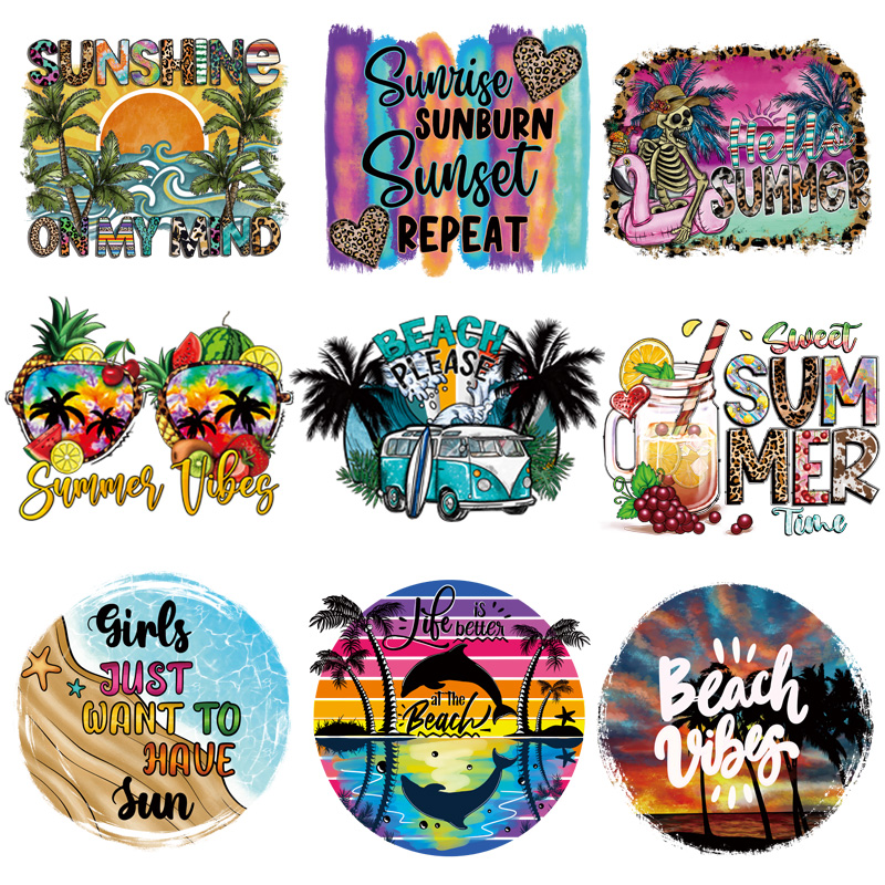 Summer Clothing Vibes - Vibes d'été fer sur patchs transfert