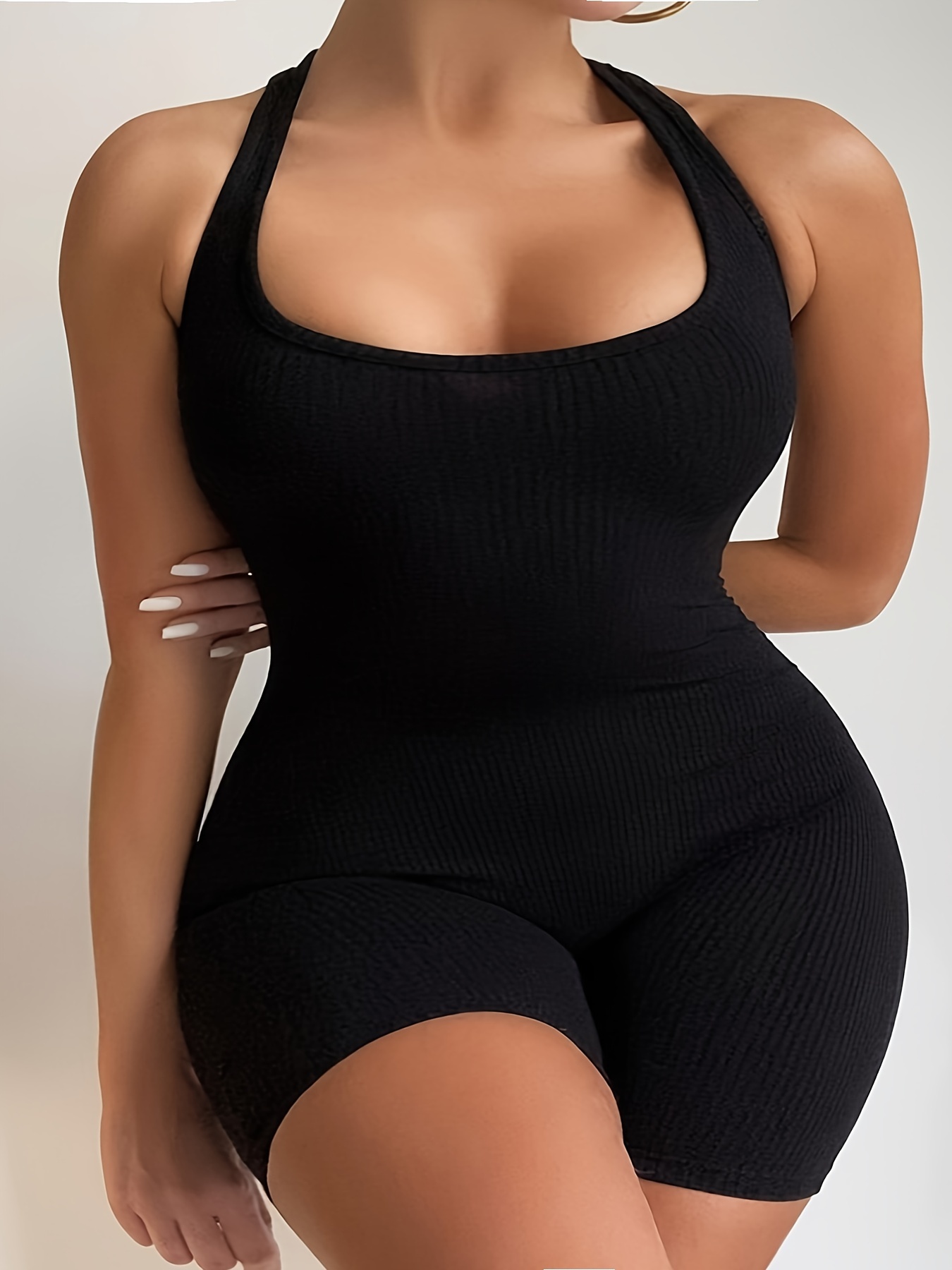 Summer Clothing Plus - Combinaison Sportive Noire à Dos auxpour