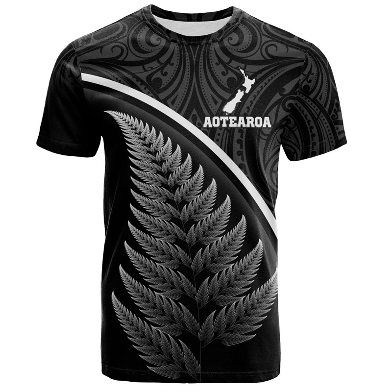 Summer Clothing Nz - T-shirt Maori de Nouvelle-Zélande avec Fougère