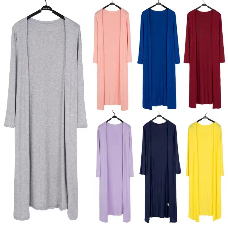Summer Clothing Colors - Cardigan long modal à manches longues
