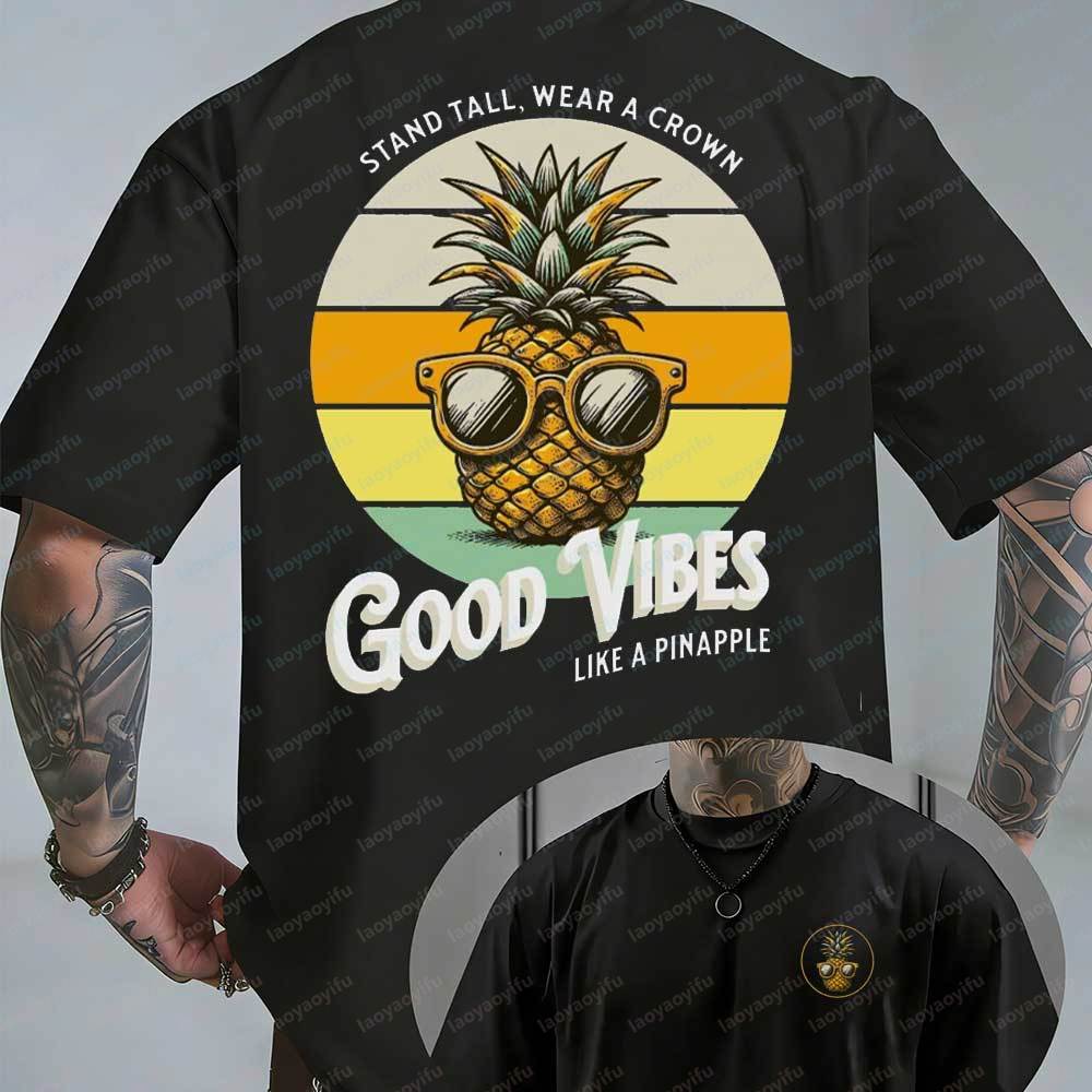 Summer Vibes Clothing Men - T-shirt graphique rétro d'été pour hommes,