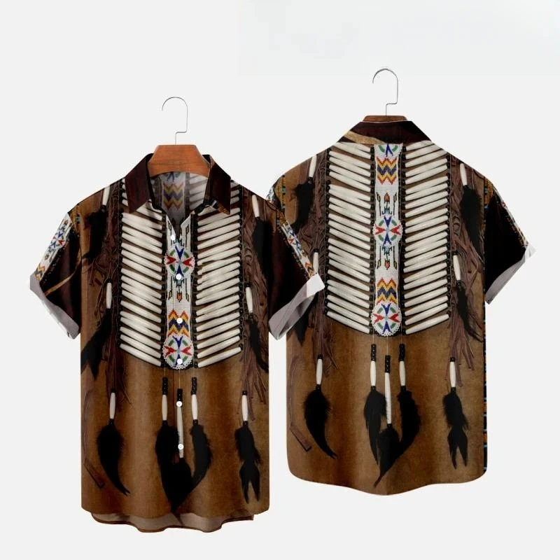 Indian Summer Vintage Clothing - Chemises de plage imprimées 3D style
