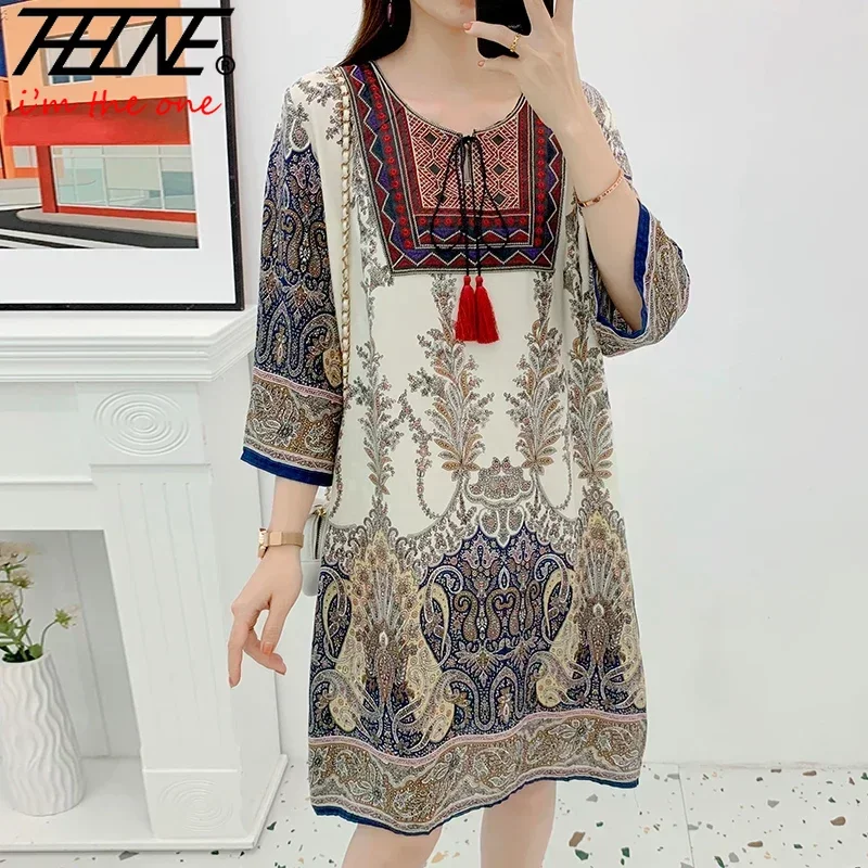 Indian Summer Vintage Clothing - Robe Indienne à Imprimé Floral pour