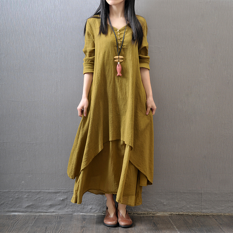 Robe Maxi à Manches sulfpour F - Indian Summer Vintage Clothing avis et prix