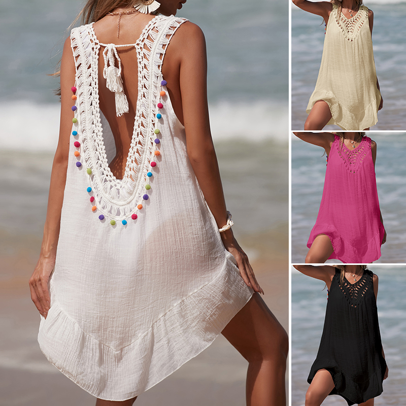 Robe courte ajourée pour femme - Summer Clothing Colors avis et prix