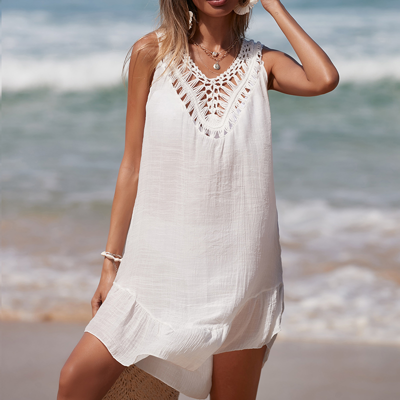 Robe courte ajourée pour femme - Summer Clothing Colors avis et prix