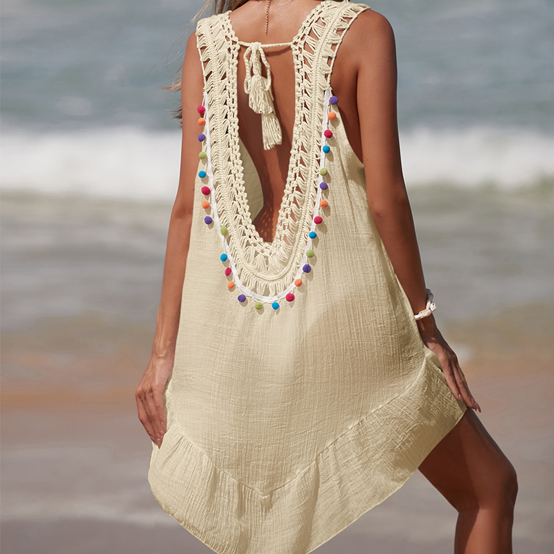 Robe courte ajourée pour femme - Summer Clothing Colors avis et prix
