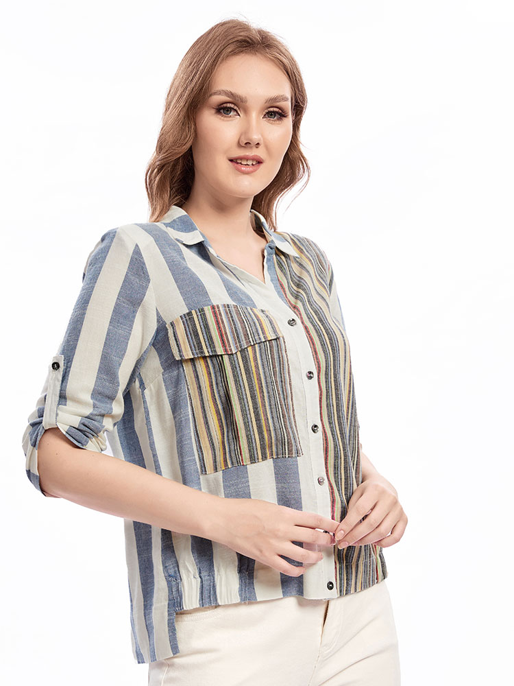 Chemise à Revers Tissée pour F - Summer Clothing Plus avis et prix