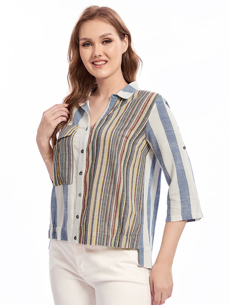 Chemise à Revers Tissée pour F - Summer Clothing Plus avis et prix