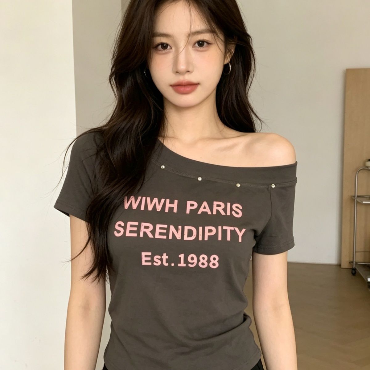 T-shirt à épaules diagonales r - Summer Clothing Must Haves avis et prix