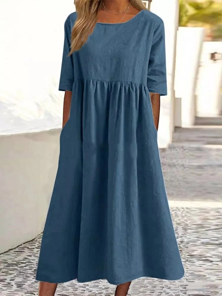 Robe à col rond pour femmes, n - Summer Clothing Colors avis et prix