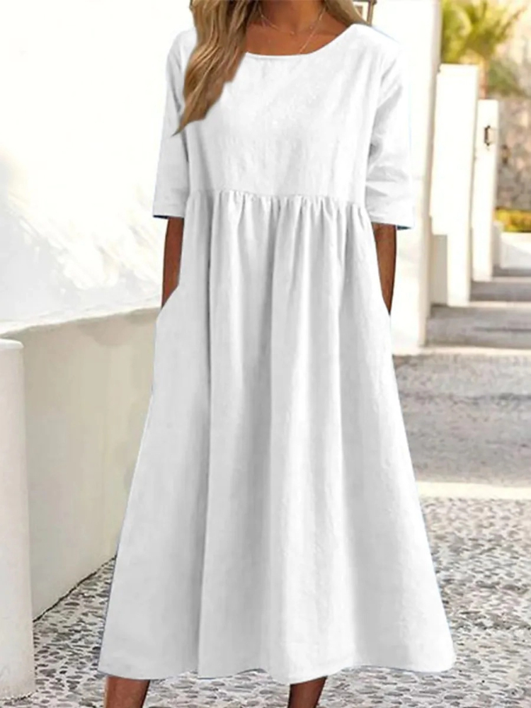 Robe à col rond pour femmes, n - Summer Clothing Colors avis et prix