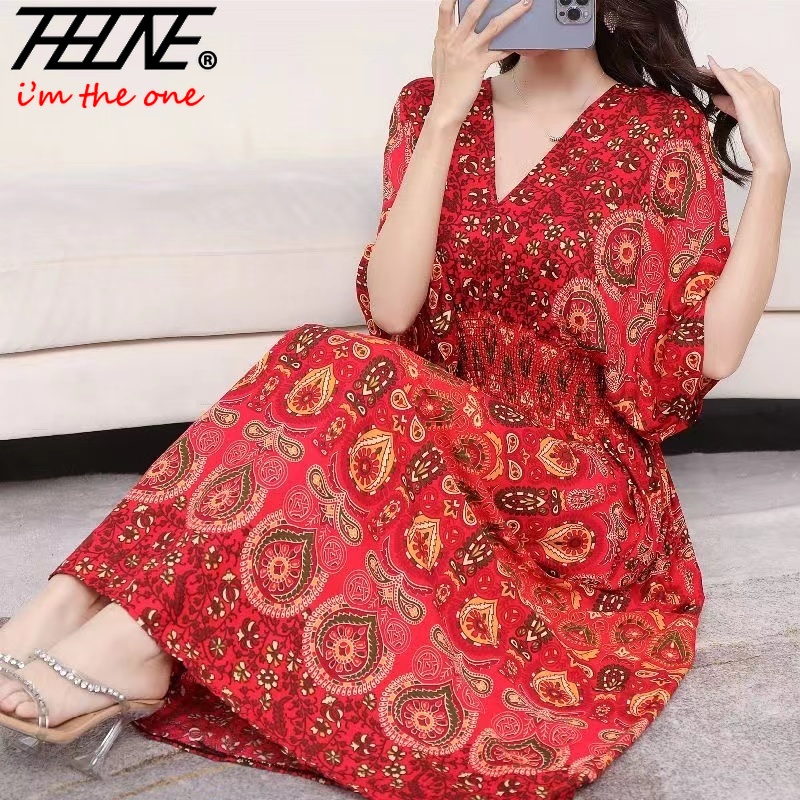 Robe longue pour femmes, impri - Indian Summer Vintage Clothing avis et prix